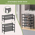 ROMGUAR CRAFT 3 Closet, 27"x12"x21" Tier (Thick) Bamboo Shoe Rack for Entryway, Small Wood Shoe Shelf Storage Organizer