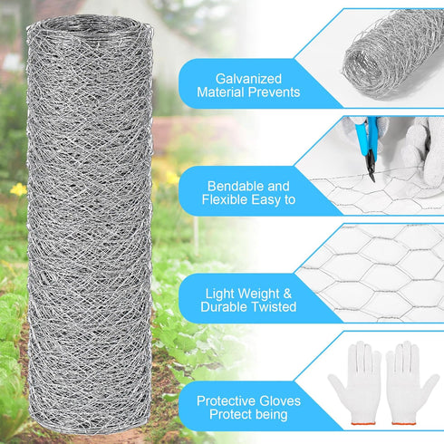13.7 157 30 Chicken Wire Mesh in x in Silver Floral Chicken Wire Poultry Netting Hexagonal Galvanized PVC Coated Wire