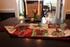 Tache Home Fashion Christmas Decorative Tapestry Table Runners with Tassels, Holiday Tidings Poinsettia 13 x 90