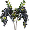 Rinlong 2Pcs Artificial Blueberries Fake Berries Stems Hanging Spray Frosted Blueberry Fall