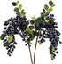 Rinlong 2Pcs Artificial Blueberries Fake Berries Stems Hanging Spray Frosted Blueberry Fall