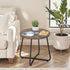 Table,17.7 inch VECELO Outdoor Side Patio Small Round End Table,Waterproof Wood Table with Weather Resistant Steel