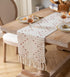 13 48 Inch Caflife Boho Table Runner x Long Natural Cotton Woven Runner with Tassels for Home Dining Table dcor