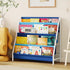 Aokitsink Kid Bookshelf for Kids Rooms, 4-Tier Blue Montessori Bookshelf,Toddler Children Bookshelf,Metal Kid's