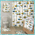 6 Set Sets 2 12 Nuanchu Pcs Construction Shower Curtain with Rug Bathroom with Shower Curtain Bath Mat U Shaped Mat