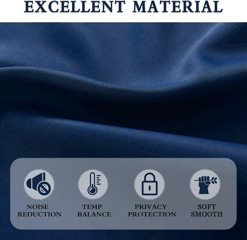DONREN Navy Blue Blackout Tier Curtain Panels, Thermal Insulated Room Darkening Valance Curtains (30 by 30 Inch, 2