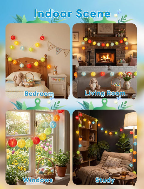 8.5FT 10 Multicolor Lantern String Lights Outdoor, Plug-in Patio String Lights with Mini Hanging Lanterns, Waterproof
