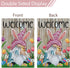 Welcome Easter Gnome Garden Flag 12x18 Double Sided Burlap, Funny Bunny Floral Small Yard Flag for Easter Holiday