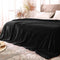 BEDELITE Fleece Blankets Queen Size, Luxury Plush Cozy Fuzzy Black Blanket 90x90 Inches, Super Soft Warm Lightweight