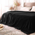 BEDELITE Fleece Blankets Queen Size, Luxury Plush Cozy Fuzzy Black Blanket 90x90 Inches, Super Soft Warm Lightweight