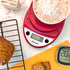 Escali Primo Digital Food Scale, Multi-Functional Kitchen Scale, 8.5 x 6 x 1.5 inches, Warm Red