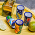 Talavera Shot Glasses Set of 4, Authentic Mexican Tequila Shot Glasses, Hand-painted, 2 Oz (Flowers Design)