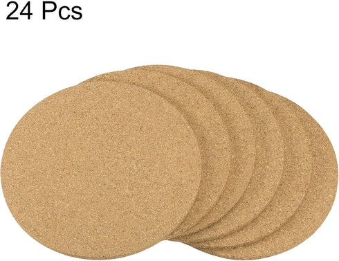 uxcell Cork Coasters, Wooden Trivet Drinks Mats, Round 4.7 Inch Diameter, 0.16 Inch Thick for Home Bar Kitchen (Pack of