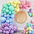 100 Pastel Balloons for Parties 10 Inch Latex Decorations for Easter or Rainbow Supplies - Blue, Purple, Yellow,