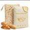 2 Packs XL Beeswax Bread Bags, Wide Zipper Access, Natural Linen Cotton