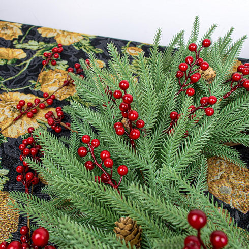 50 Pack 6.5 Inch J'FLORU Christmas Tree Decorations Artificial Berry Stems Red Berry Picks for Xmas Winter Christmas