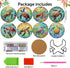 8 Pieces Diamond Art Painting Coasters Kit, Sea Turtle Diamond Art Coaster, DIY Diamonds Craft Kits for Adults