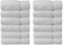 12 Chakir Turkish Linens Premium Cotton Absorbent Turkish Towels (Washcloths - Piece, White)
