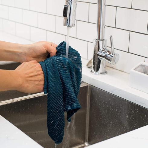 Now Designs Ripple Kitchen Dishcloth, Set of 4 in Peacock Green