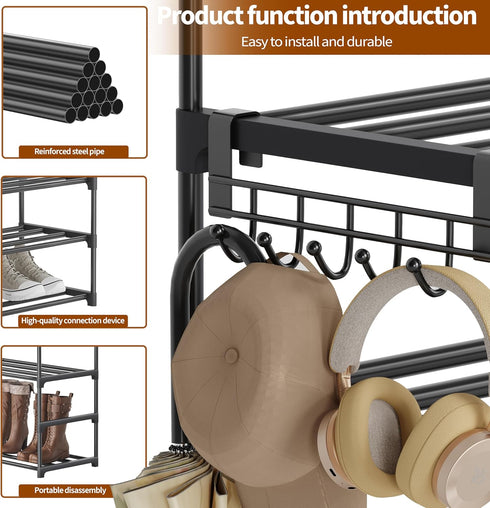 Saincustom 6 Closet, Tier Shoe Rack, Shoe Rack for Shoe Organizer for Entryway, Shoe Storage for Front Door Entrance