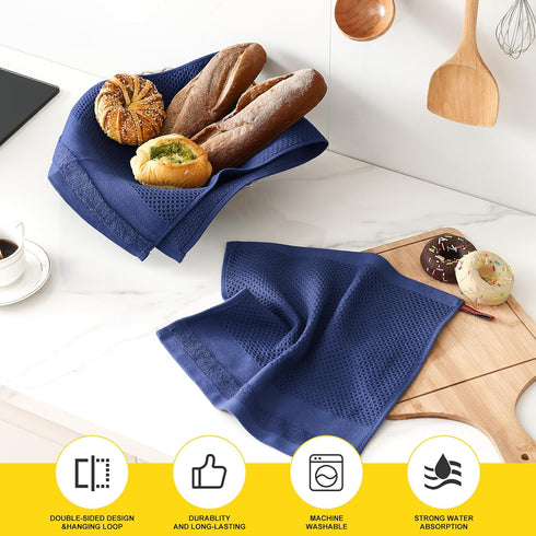 Set, 12 12 13 28 Inches, Set 10 100% Homaxy Kitchen Towels and Dishcloths x and x of Cotton Waffle Weave Kitchen