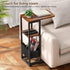 C Shaped End Table, Small Side Table for Couch, Recliner, Slide Under Sofa Tray Desk Snack Tables with Storage Bag