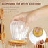 2Pcs Sugar Container with Bamboo Lid, 15oz Glass Jar for Coffee Bar Accessories, Refillable Design