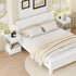 3-Tier Olldide Bedside Table with Storage, Modern Square Nightstand with Fabric Storage Basket & Drawers