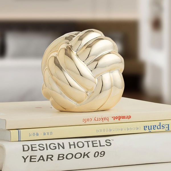 Small Gold Knot Decor, Chain Link Decor, Coffee Table Decor, Book Shelf