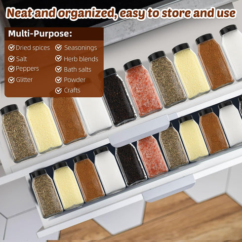 28 Pack 16 oz Mifoci Plastic Spice Jars with Cap Square Plastic Bottle Containers with Shaker Lids and Stickers Large