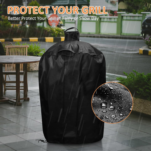 Waterproof Cover for Large Big Green Egg, Ceramic Grill Cover Outdoor Grill Cover, Weather Resistant BBQ Grill