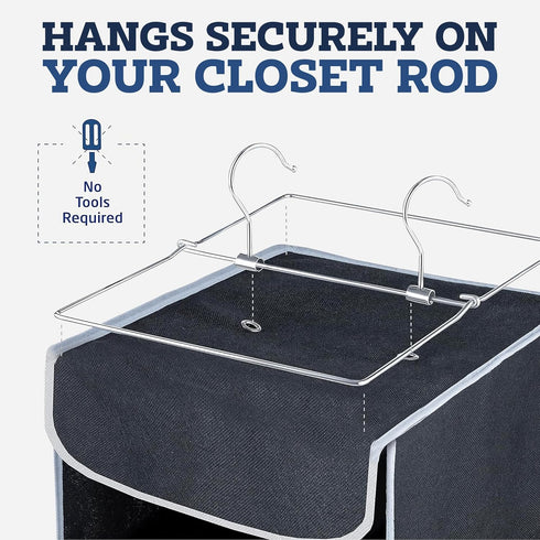 Closet 10-Shelf Closet ZOBER Hanging Organizer, - Hanging Storage Organizer Shelves for Clothes, Towels, Toys - College