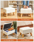 UHBD042W YMYNY Storage Ottoman, Small Foot Stool Ottoman with Storage, Foot Rest with Padded Seat, Teddy Velvet, Sturdy