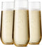 TOSSWARE POP 9oz Flute - 12 Count Unbreakable, Crystal Clear, Premium Quality, Recyclable Plastic Champagne Glasses.