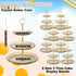 8 Packs 3 Patelai Tier Crystal Acrylic Clear Cake Stand with Gold Round Holder Acrylic Cupcake Stand Holder for Home