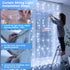 300 9.8x9.8Ft 8 JMEXSUSS LED Curtain Lights Indoor with Remote, White Christmas Lights Plug in, Modes White String