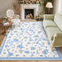 3x5 GarveeHome Floral Bow Rugs for Bedroom Girls, Rug for Living Room with Soft Low Pile, Blue and White Washable Area