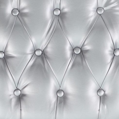 Stylish Silver Tufted Vinyl Cushion for Chiavari Chairs