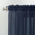 No. 918 Erica Crushed Sheer Voile Curtain Panel - 51" x 95", Navy Blue, Rod Pocket