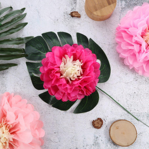 Gejoy 12 Pieces Pink Paper Flowers Tissue Pom Poms for Wedding Backdrop, Baby Shower, Birthday