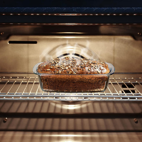 Razab LARGE 7.6 Cups Glass Loaf Pan with Lids, BPA Free Airtight Meatloaf Pan, Microwave and Oven Safe