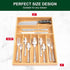 Bellsal 12.5 Inch Natural Utensil Organizer for Drawer, Bamboo Cutlery Holder with 7 Compartments
