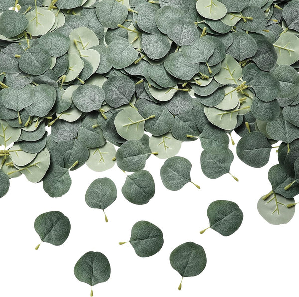 WILLBOND 400+ Pcs Eucalyptus Leaves, Fake Eucalyptus Petals for Boho Wedding Table Decor and DIY