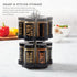 12 Countertop 5 Kamenstein Jar Madison Revolving Spice Rack with Spices Included, FREE Spice Refills for years, Black