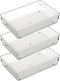ihomecooker 3 Set Clear Plastic Junk Drawer Organizer, Vanity Cutlery Utensil Makeup Organizer for Kitchen, 6" X 9"