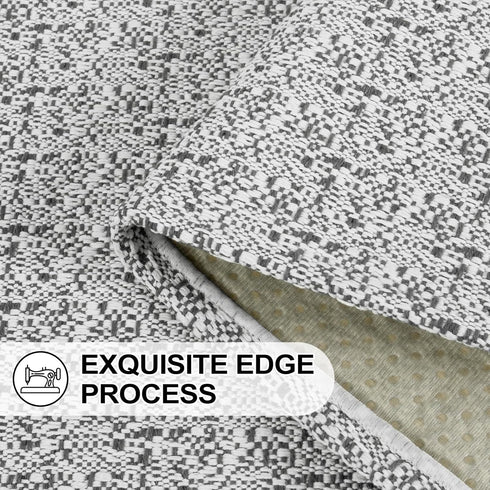 Collive Hallway Runner Rug 2x6, Non Slip Rubber Backed Gray Cotton Carpet, Washable Farmhouse Rug for Hallways