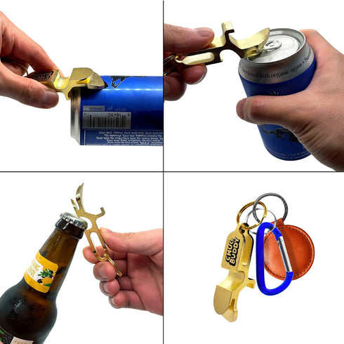 Shotgun Tool Metal Can Opener Keychain, 4in1 Tool for Parties, Tailgating Gift (Black)
