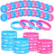 WILLBOND 72 Pcs Gender Reveal Decorations - 36 Team Boy or Girl Pins & 36 Bracelets for Baby Shower Games