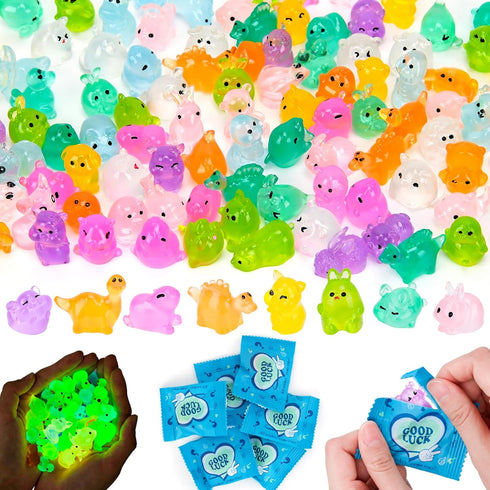 Hysagtek Mini Resin Animals Blind Bags - 100 Pcs Luminous Tiny Animals