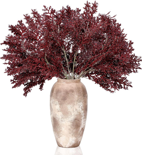Suncalla 4 30 Inch Pcs Dusty Plum Sedum Berry Stem for Vase Artificial Faux Rusty Plum Pick Branch Spray Floral Stem
